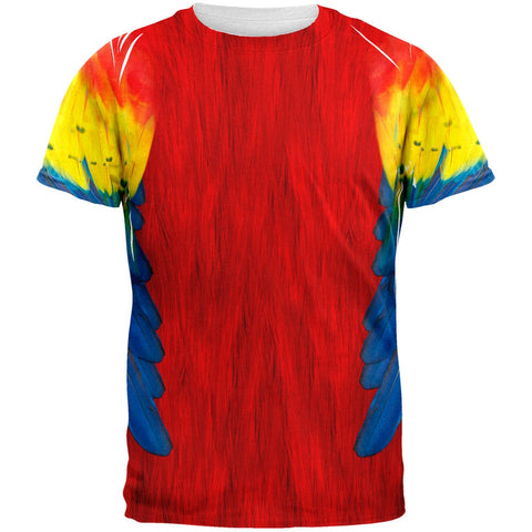 Halloween Costume Scarlet Macaw Parrot All Over Adult Costume T Shirt - front view
