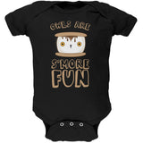 Owl Are S'More Fun Black Soft Baby One Piece