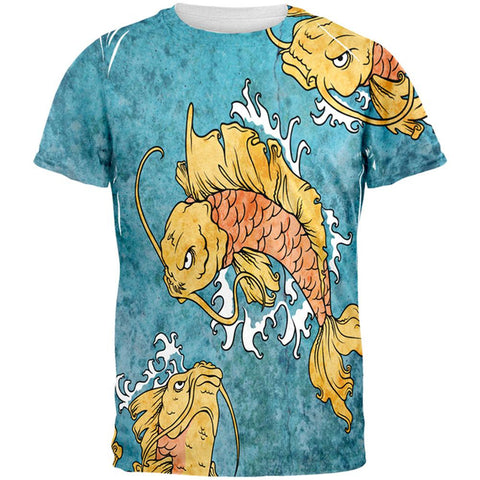 Japanese Koi Fish Tattoo Style All Over Adult T-Shirt