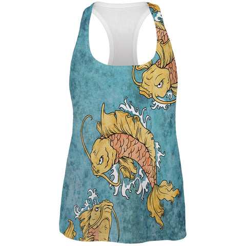 Japanese Koi Fish Tattoo Style All Over Womens Work Out Tank Top