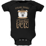 Polar Bear Are S'More Fun Black Soft Baby One Piece