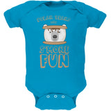 Polar Bear Are S'More Fun Black Soft Baby One Piece