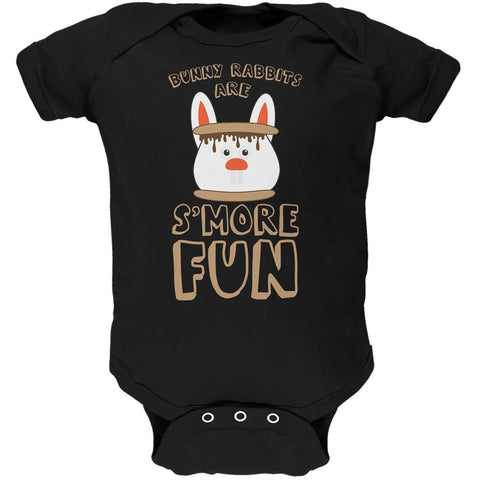 Rabbits Are S'More Fun Black Soft Baby One Piece