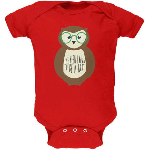 I've Been Known To Be A Hoot Owl Red Soft Baby One Piece