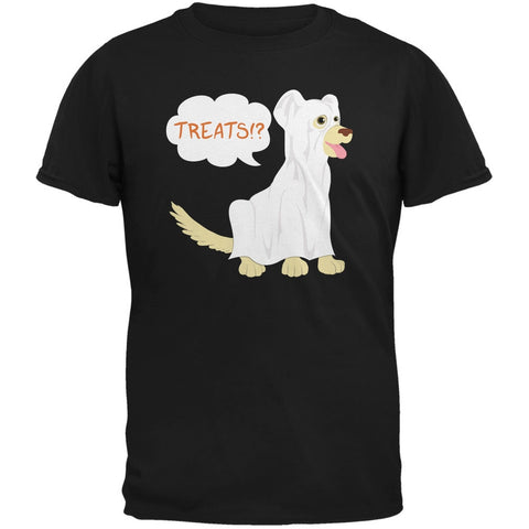 Halloween Ghost Treats Dog Black Adult T-Shirt