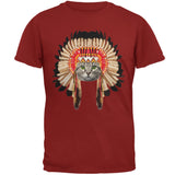 Thanksgiving Funny Cat Native American Adult T-Shirt