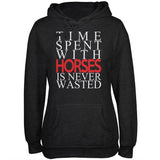 Time Spent With Horses Never Wasted Black Adult Hoodie