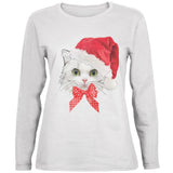 Christmas Cat Womens Long Sleeve T-Shirt
