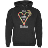 Sucker For Christmas Chameleon Charcoal Heather Adult Hoodie