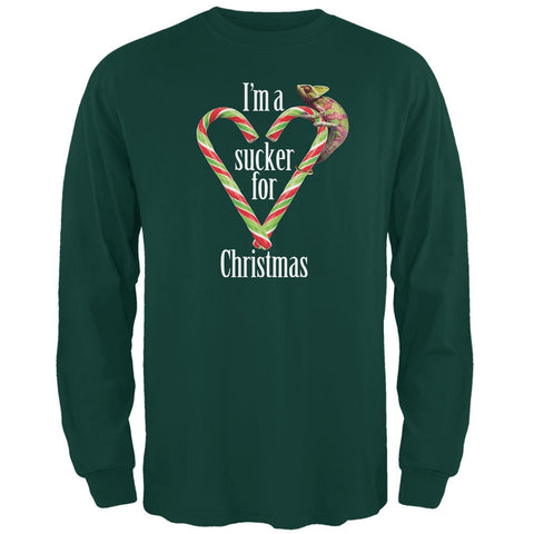 Sucker For Christmas Chameleon Forest Adult Long Sleeve T-Shirt