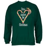 Sucker For Christmas Chameleon Charcoal Heather Adult Hoodie