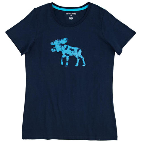 Navy Moose Womens Pajama T-Shirt