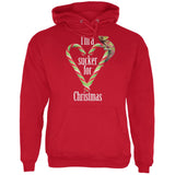 Sucker For Christmas Chameleon Charcoal Heather Adult Hoodie