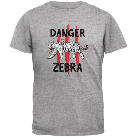 Danger Zebra White Siberian Tiger Heather Grey Youth T-Shirt