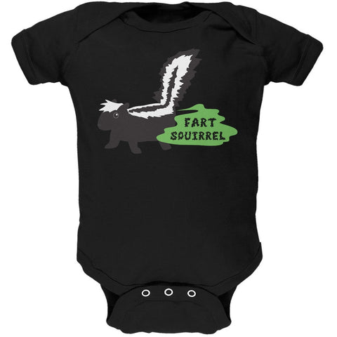 Fart Squirrel Skunk Black Soft Baby One Piece
