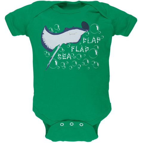 Sea Flap Flap Stingray Kelly Green Soft Baby One Piece