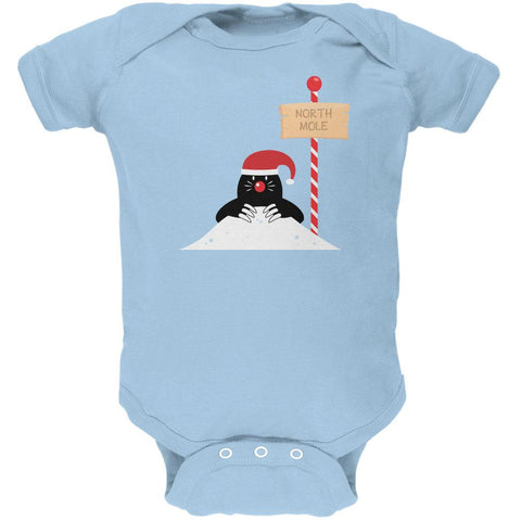 Christmas The North Mole Pole Light Blue Soft Baby One Piece