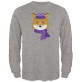 Winter Fox Black Adult Long Sleeve T-Shirt