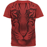 Tribal Tiger Ghost Heather Blue-Navy Men's Ringer T-Shirt