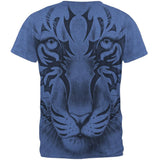 Tribal Tiger Ghost Heather Royal Adult T-Shirt