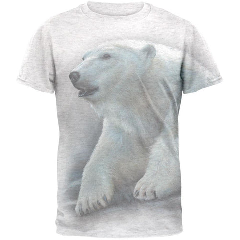 Polar Bear All Over Heather White Adult T-Shirt