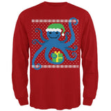 Ugly Christmas Sweater Octopus Heather Grey Adult Long Sleeve T-Shirt