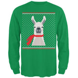 Ugly Christmas Sweater Big Llama Red Adult Long Sleeve T-Shirt