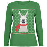 Ugly Christmas Sweater Big Llama Red Adult Long Sleeve T-Shirt