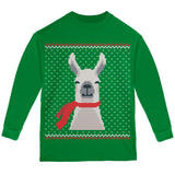 Ugly Christmas Sweater Big Llama Red Adult Long Sleeve T-Shirt
