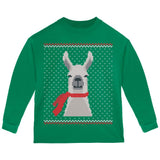 Ugly Christmas Sweater Big Llama Red Adult Long Sleeve T-Shirt
