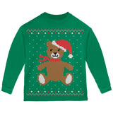 Ugly Christmas Sweater Big Teddy Bear Green Womens Long Sleeve T-Shirt