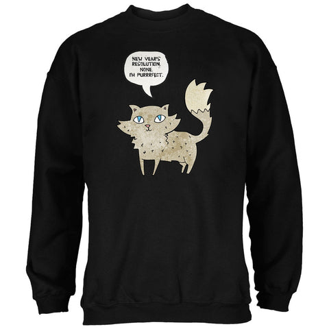 New Year's I'm Purrrrfect Black Adult Sweatshirt