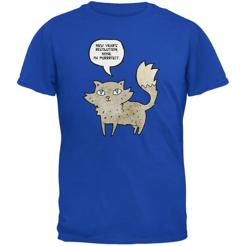New Year's I'm Purrrrfect Royal Adult T-Shirt
