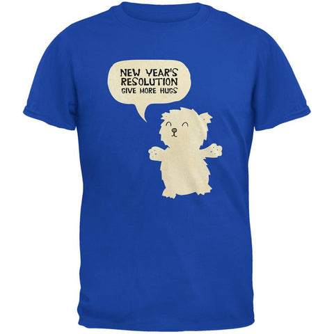 New Year's Give More Hugs Royal Adult T-Shirt
