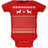 Chihuahua Ugly Christmas Sweater Kelly Green Soft Baby One Piece
