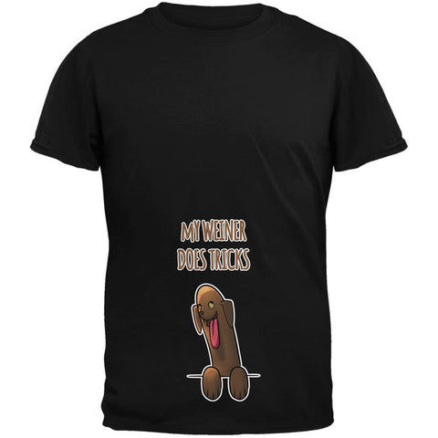 My Weiner Does Tricks Black Adult T-Shirt