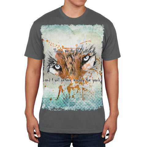 Wolf Pack Leader Motivational Grey Adult Soft T-Shirt