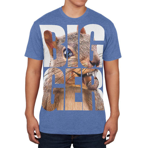 Size Does Matter Squirrel Nuts Funny Heather Blue Adult Soft T-Shirt