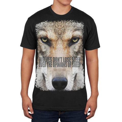 Wolves Sheep Opinions Quote Black Adult Soft T-Shirt