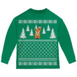 Fox Ugly Christmas Sweater Green Toddler Long Sleeve T-Shirt