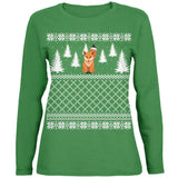 Fox Ugly Christmas Sweater Green Toddler Long Sleeve T-Shirt