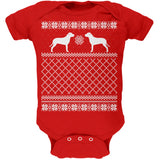 Pit Bull Ugly Christmas Sweater Kelly Green Soft Baby One Piece