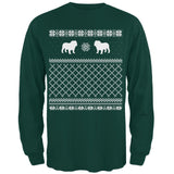 Bulldog Ugly Christmas Sweater Forest Adult Long Sleeve T-Shirt