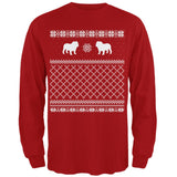 Bulldog Ugly Christmas Sweater Forest Adult Long Sleeve T-Shirt