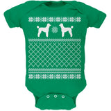 Poodle Ugly Christmas Sweater Kelly Green Soft Baby One Piece