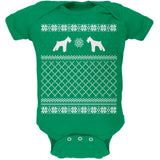 Schnauzer Ugly Christmas Sweater Kelly Green Soft Baby One Piece