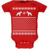 Schnauzer Ugly Christmas Sweater Kelly Green Soft Baby One Piece