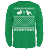 French Bulldog Ugly Christmas Sweater Forest Adult Long Sleeve T-Shirt