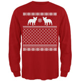 French Bulldog Ugly Christmas Sweater Forest Adult Long Sleeve T-Shirt