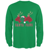 Christmas Santa Paws Dog Black Adult Long Sleeve T-Shirt